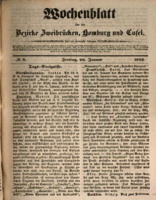 Wochenblatt für die Bezirke Zweibrücken, Homburg und Cusel (Zweibrücker Wochenblatt) Freitag 20. Januar 1843