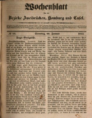 Wochenblatt für die Bezirke Zweibrücken, Homburg und Cusel (Zweibrücker Wochenblatt) Sonntag 29. Januar 1843