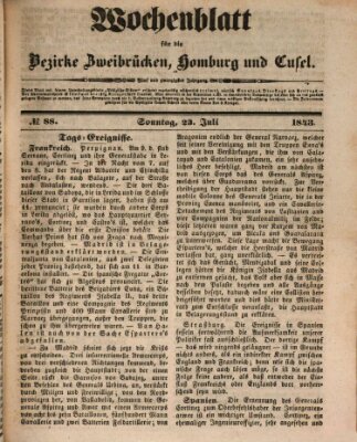 Wochenblatt für die Bezirke Zweibrücken, Homburg und Cusel (Zweibrücker Wochenblatt) Sonntag 23. Juli 1843