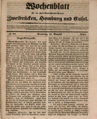 Wochenblatt für die Land-Commissariats-Bezirke Zweibrücken, Homburg und Cusel (Zweibrücker Wochenblatt) Sonntag 11. August 1844