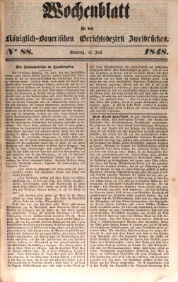 Wochenblatt für den Königlich-Bayerischen Gerichtsbezirk Zweibrücken (Zweibrücker Wochenblatt) Sonntag 23. Juli 1848