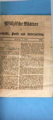 Wochenblatt für den Königlich-Bayerischen Gerichtsbezirk Zweibrücken (Zweibrücker Wochenblatt) Sonntag 21. Januar 1849