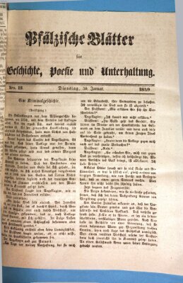 Wochenblatt für den Königlich-Bayerischen Gerichtsbezirk Zweibrücken (Zweibrücker Wochenblatt) Dienstag 30. Januar 1849