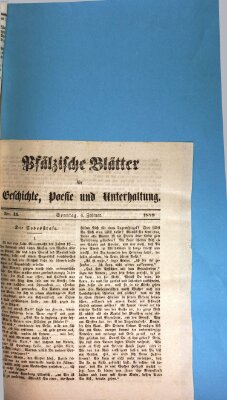 Wochenblatt für den Königlich-Bayerischen Gerichtsbezirk Zweibrücken (Zweibrücker Wochenblatt) Sonntag 4. Februar 1849