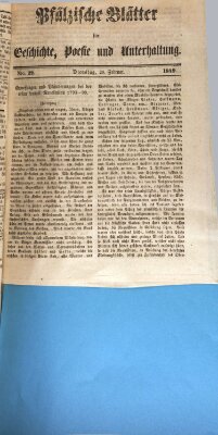 Wochenblatt für den Königlich-Bayerischen Gerichtsbezirk Zweibrücken (Zweibrücker Wochenblatt) Dienstag 20. Februar 1849