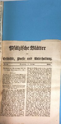 Wochenblatt für den Königlich-Bayerischen Gerichtsbezirk Zweibrücken (Zweibrücker Wochenblatt) Sonntag 25. Februar 1849