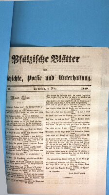 Wochenblatt für den Königlich-Bayerischen Gerichtsbezirk Zweibrücken (Zweibrücker Wochenblatt) Sonntag 4. März 1849