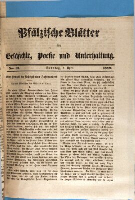 Wochenblatt für den Königlich-Bayerischen Gerichtsbezirk Zweibrücken (Zweibrücker Wochenblatt) Sonntag 1. April 1849