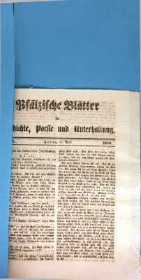 Wochenblatt für den Königlich-Bayerischen Gerichtsbezirk Zweibrücken (Zweibrücker Wochenblatt) Freitag 20. April 1849
