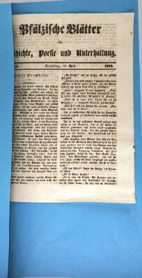 Wochenblatt für den Königlich-Bayerischen Gerichtsbezirk Zweibrücken (Zweibrücker Wochenblatt) Dienstag 24. April 1849