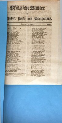 Wochenblatt für den Königlich-Bayerischen Gerichtsbezirk Zweibrücken (Zweibrücker Wochenblatt) Freitag 27. April 1849