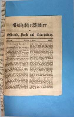 Wochenblatt für den Königlich-Bayerischen Gerichtsbezirk Zweibrücken (Zweibrücker Wochenblatt) Freitag 3. August 1849