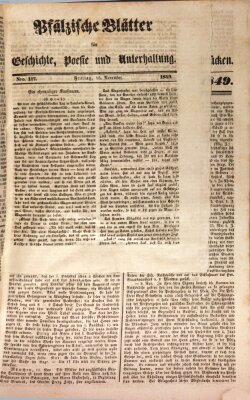 Wochenblatt für den Königlich-Bayerischen Gerichtsbezirk Zweibrücken (Zweibrücker Wochenblatt) Sonntag 18. November 1849