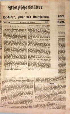 Wochenblatt für den Königlich-Bayerischen Gerichtsbezirk Zweibrücken (Zweibrücker Wochenblatt) Freitag 21. Dezember 1849