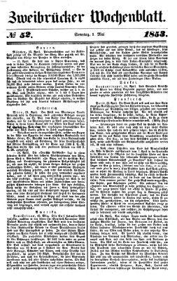 Zweibrücker Wochenblatt Sonntag 1. Mai 1853