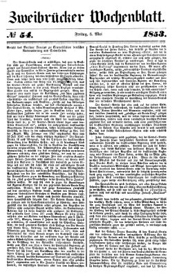 Zweibrücker Wochenblatt Freitag 6. Mai 1853