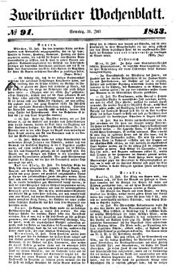 Zweibrücker Wochenblatt Sonntag 31. Juli 1853