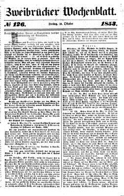 Zweibrücker Wochenblatt Freitag 21. Oktober 1853