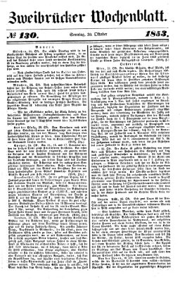 Zweibrücker Wochenblatt Sonntag 30. Oktober 1853