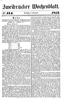 Zweibrücker Wochenblatt Dienstag 8. November 1853