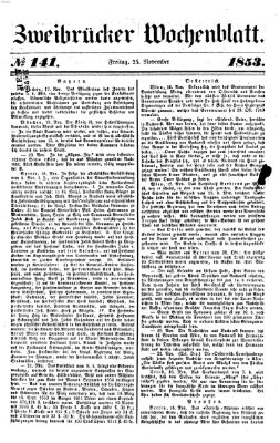 Zweibrücker Wochenblatt Freitag 25. November 1853