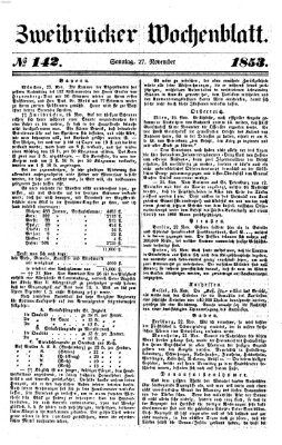 Zweibrücker Wochenblatt Sonntag 27. November 1853