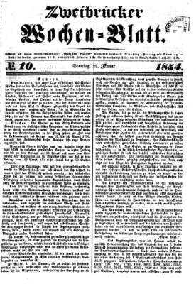 Zweibrücker Wochenblatt Sonntag 22. Januar 1854