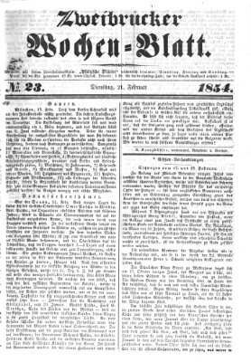 Zweibrücker Wochenblatt Dienstag 21. Februar 1854