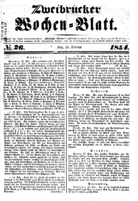 Zweibrücker Wochenblatt Dienstag 28. Februar 1854