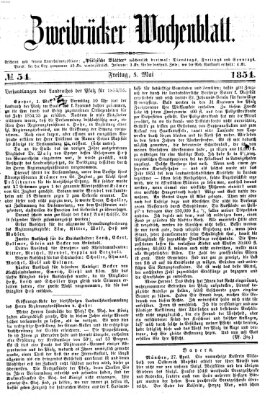 Zweibrücker Wochenblatt Freitag 5. Mai 1854