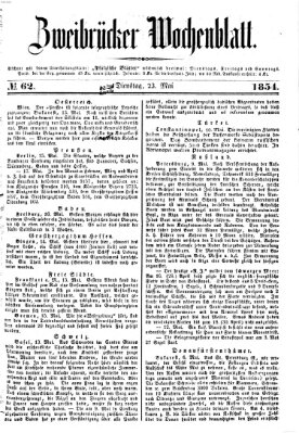 Zweibrücker Wochenblatt Dienstag 23. Mai 1854