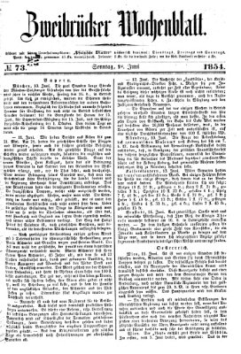 Zweibrücker Wochenblatt Sonntag 18. Juni 1854