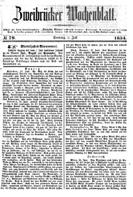 Zweibrücker Wochenblatt Sonntag 2. Juli 1854