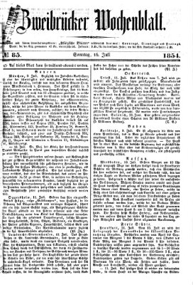 Zweibrücker Wochenblatt Sonntag 16. Juli 1854