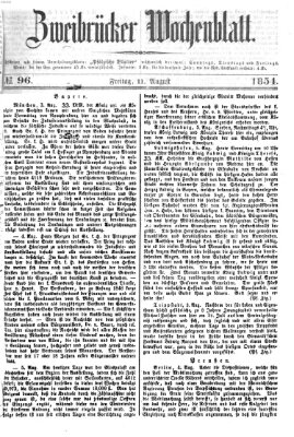 Zweibrücker Wochenblatt Freitag 11. August 1854