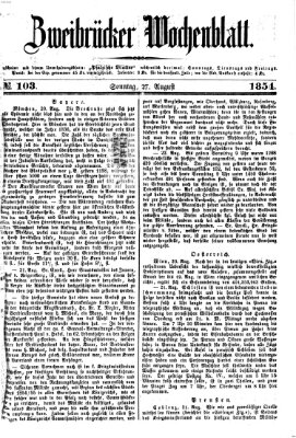 Zweibrücker Wochenblatt Sonntag 27. August 1854