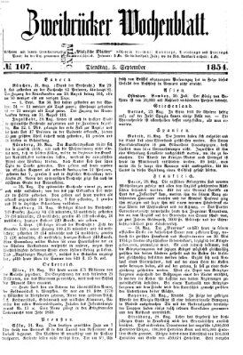 Zweibrücker Wochenblatt Dienstag 5. September 1854