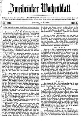 Zweibrücker Wochenblatt Sonntag 8. Oktober 1854