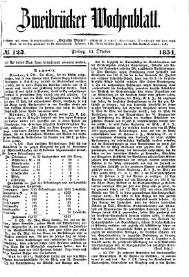 Zweibrücker Wochenblatt Freitag 13. Oktober 1854