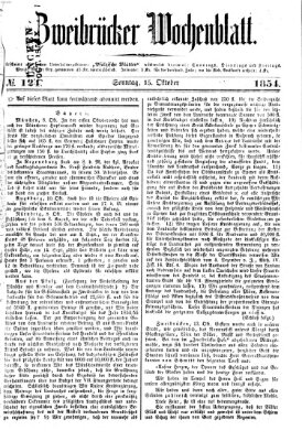 Zweibrücker Wochenblatt Sonntag 15. Oktober 1854