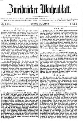 Zweibrücker Wochenblatt Sonntag 29. Oktober 1854