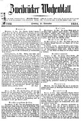 Zweibrücker Wochenblatt Sonntag 26. November 1854