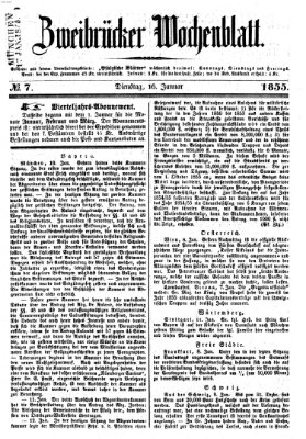 Zweibrücker Wochenblatt Dienstag 16. Januar 1855