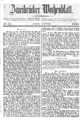 Zweibrücker Wochenblatt Sonntag 4. Februar 1855