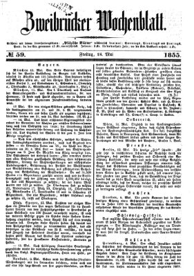 Zweibrücker Wochenblatt Freitag 18. Mai 1855