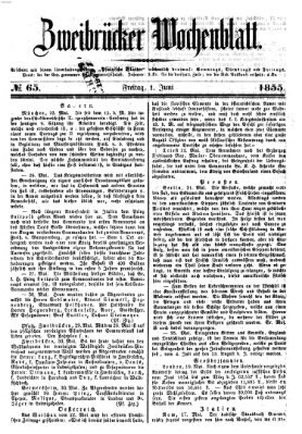 Zweibrücker Wochenblatt Freitag 1. Juni 1855