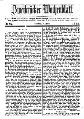 Zweibrücker Wochenblatt Dienstag 5. Juni 1855