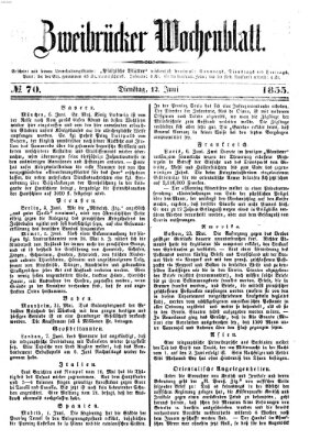 Zweibrücker Wochenblatt Dienstag 12. Juni 1855