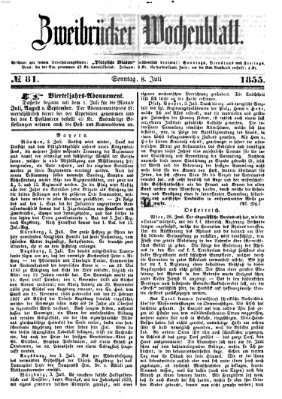 Zweibrücker Wochenblatt Sonntag 8. Juli 1855