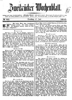 Zweibrücker Wochenblatt Dienstag 17. Juli 1855